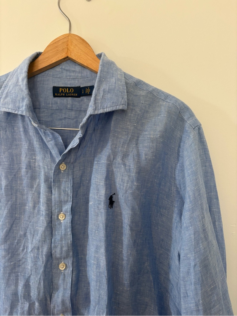 Polo by Ralph Lauren Light Blue Linen Button-Down Shirt - Picture 2 of 5